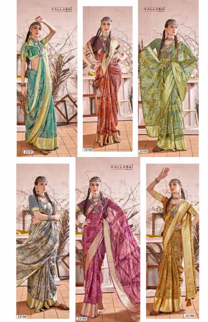 Alonica By Vallabhi Abstract Printed Chiffon Saree Suppliers In India